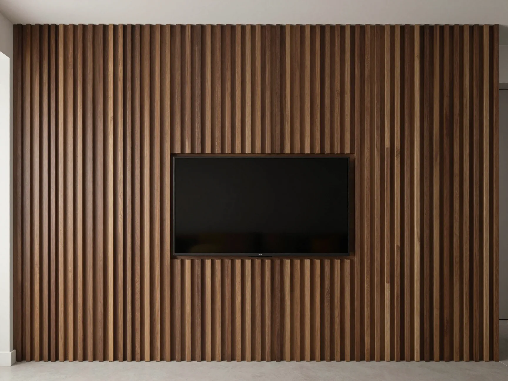 Slatted wood wall panels