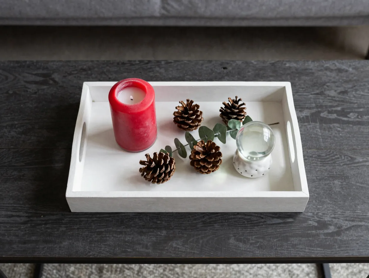 Create a festive tray vignette