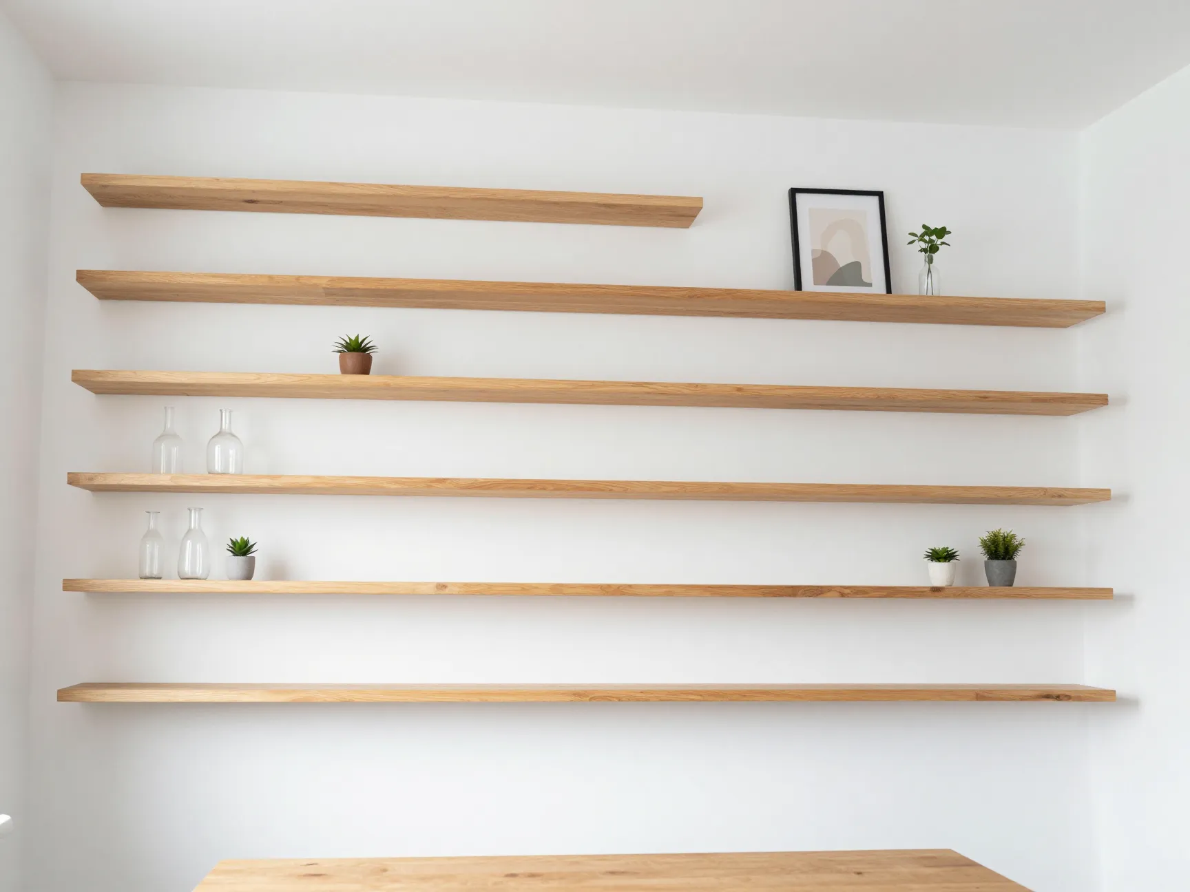Utilize vertical space for storage and visual height