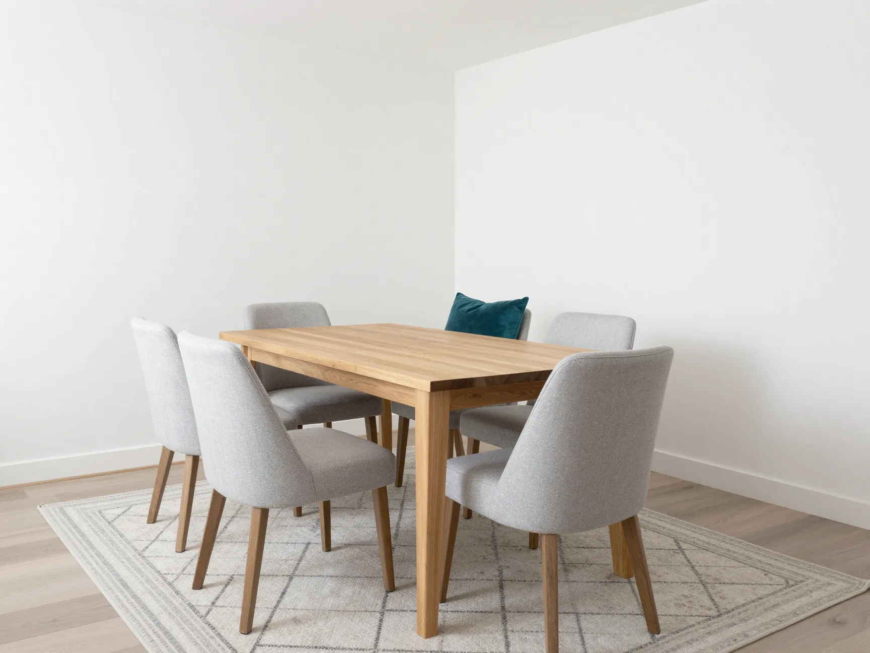 Maintain a light color palette to open the space