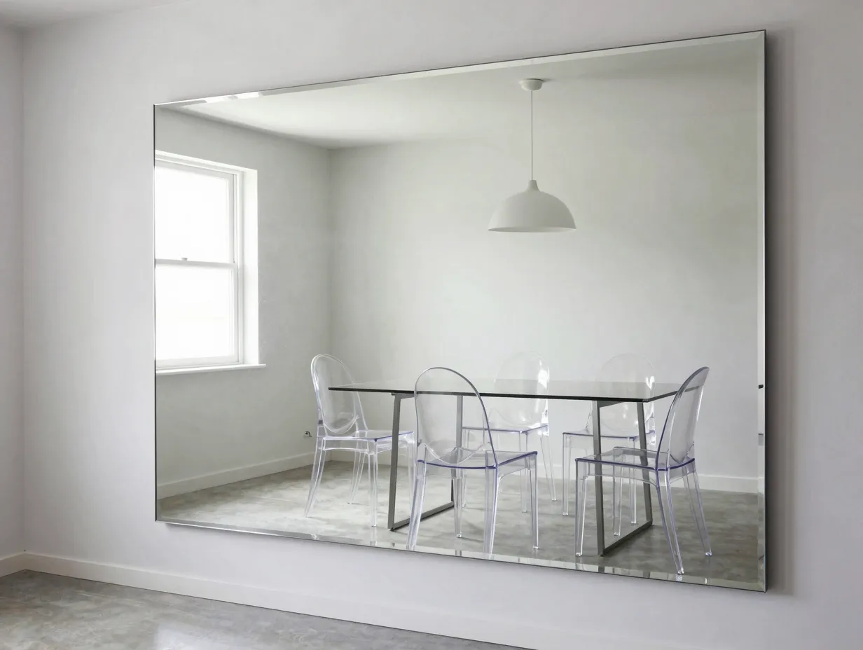 Use mirrors and glass furniture to create depth