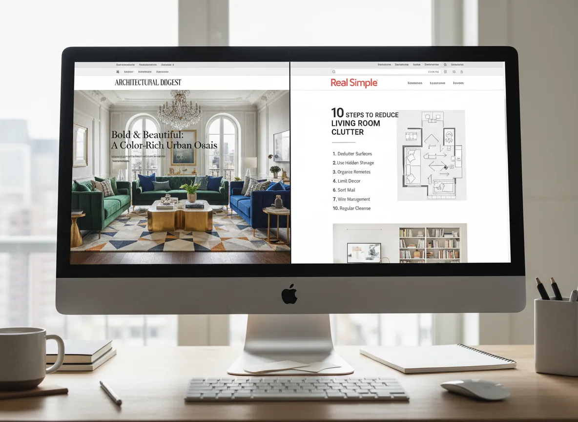Architectural digest and real simple