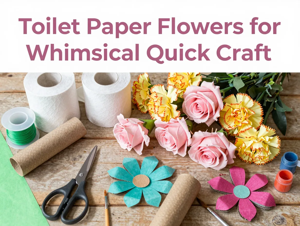 Toilet paper flowers for whimsical quick craft
