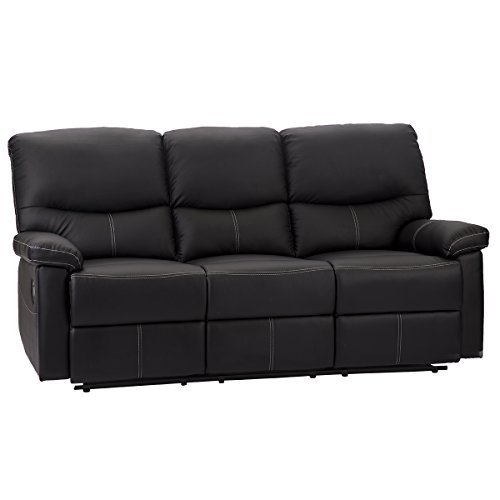 Recliner Sectional Sofa Set, Leather Loveseat Chaise Couch Reclining ...