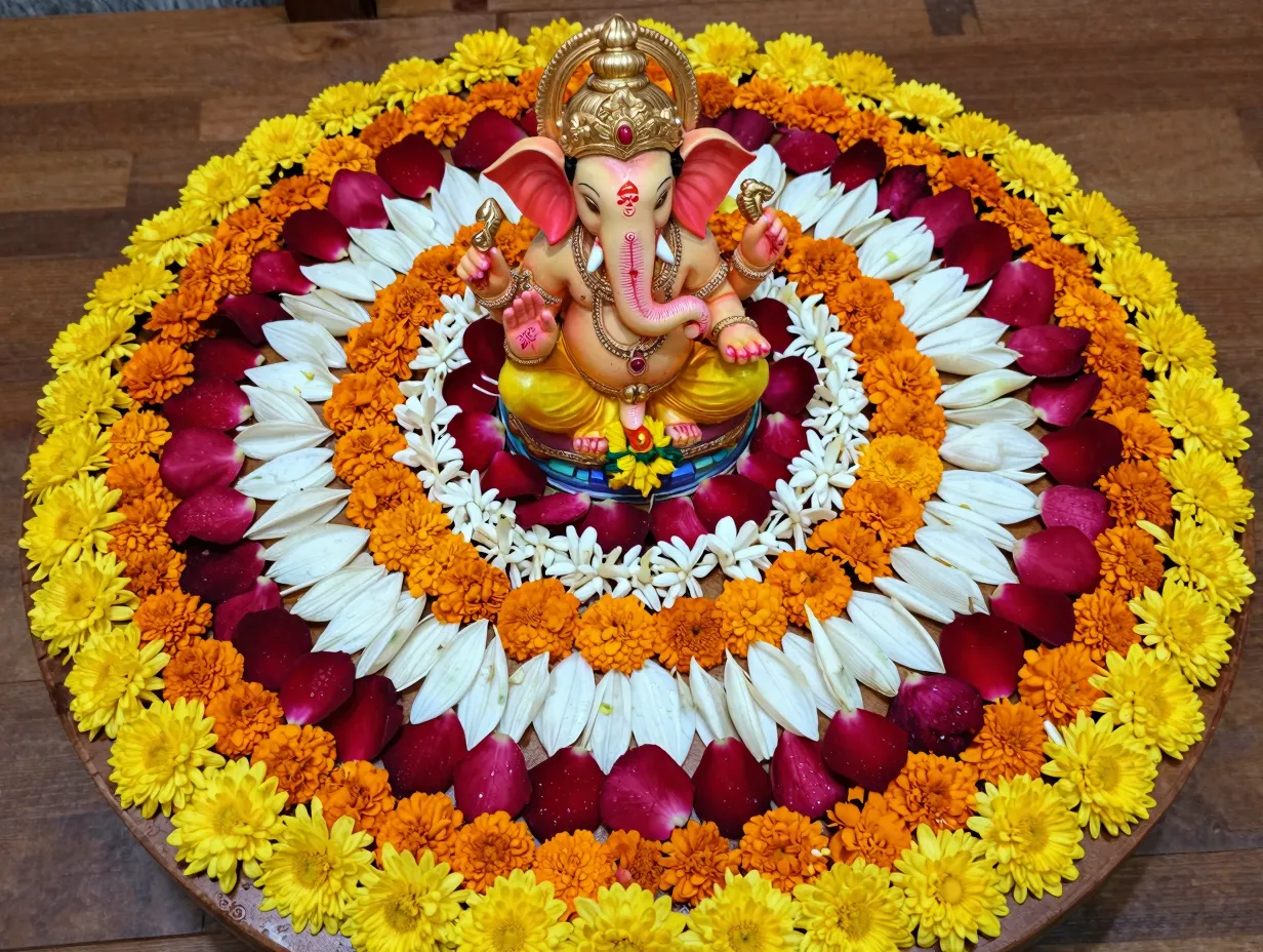 Read more about the article 8 Elegant Flower Decoration Ideas For Ganpati At Home